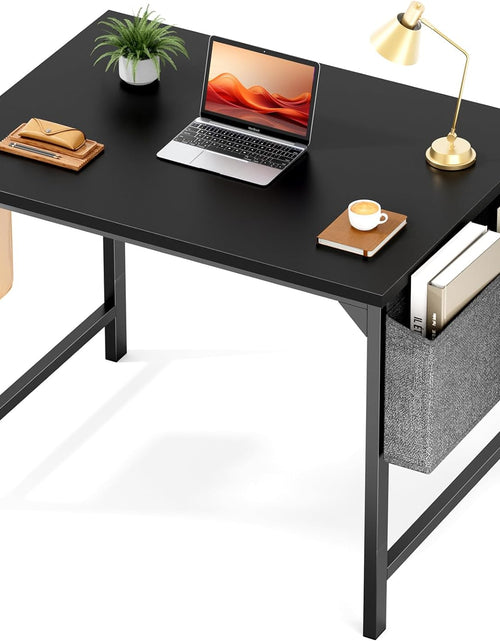 Load image into Gallery viewer, 32 inch Small Computer Desk Writing Study Work Office Table Modern Simple with Storage Bag, Black
