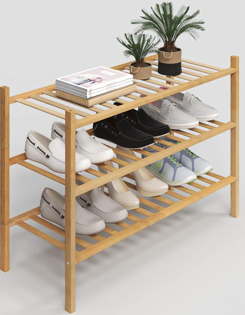 Load image into Gallery viewer, 3-Tier Shoe Rack for Closet, Stackable Shoes Rack Organizer Free Standing
