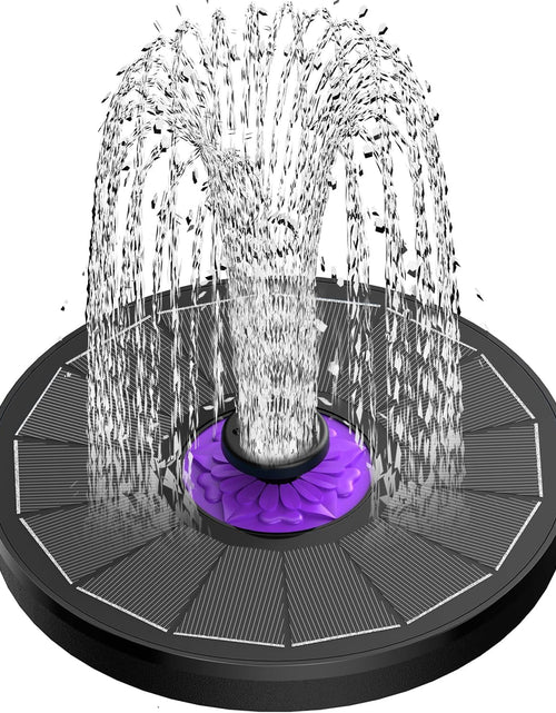 Load image into Gallery viewer, Solar Fountain 3.5W Bird Bath Fountains with Flower 2024 Upgraded Glass Panel, Black
