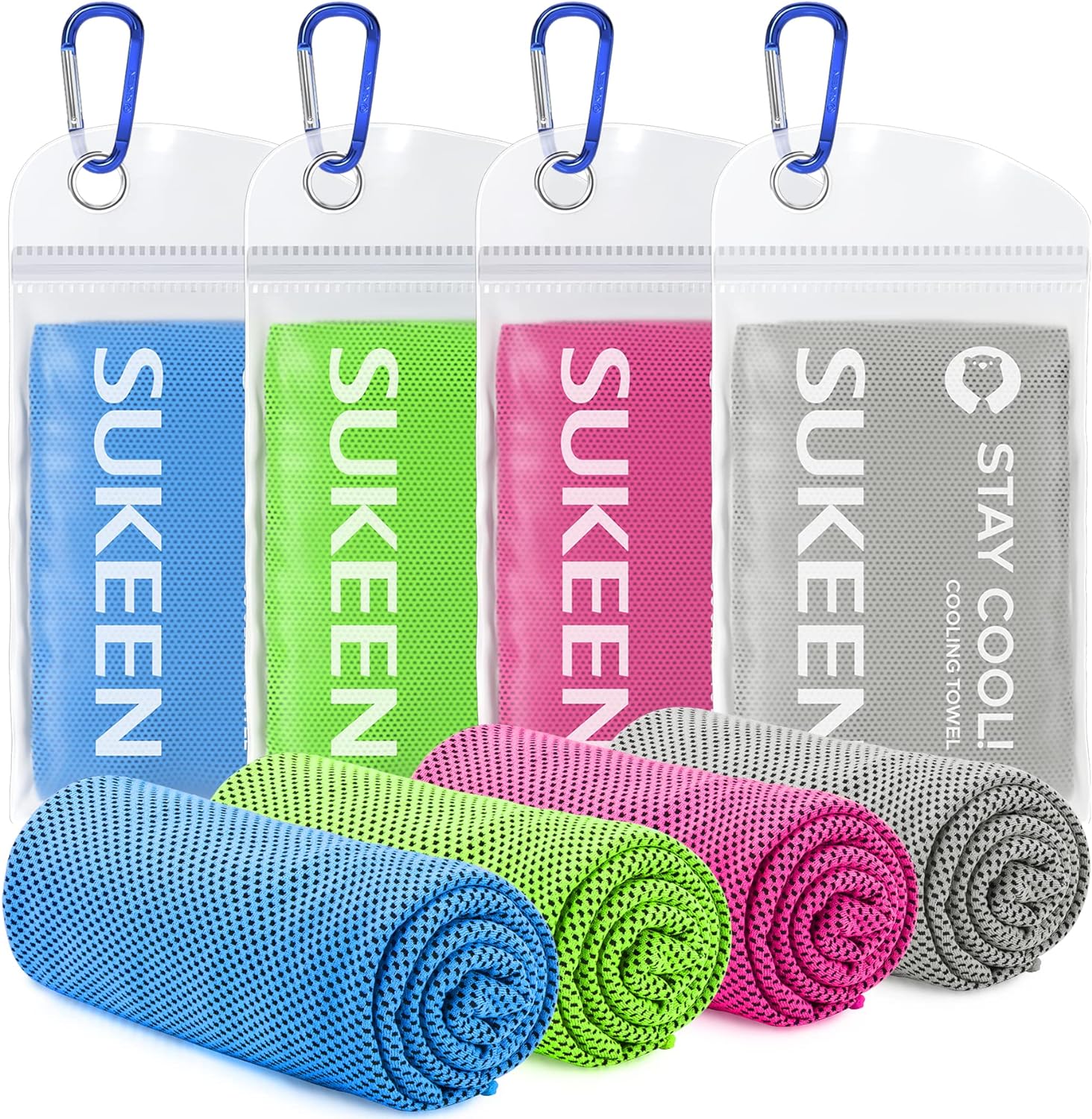 [4 Pack Cooling Towel (40"x12"), Ice Towel, Soft Breathable Chilly Towel