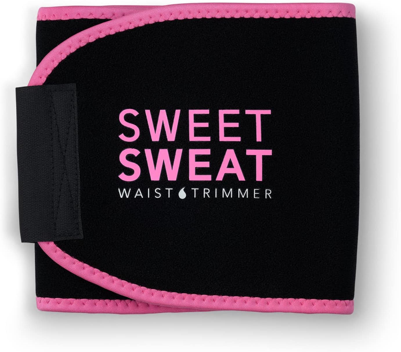 Sweat Band Waist Trainer for High-Intensity Training & Workouts, Medium, Black / Pink