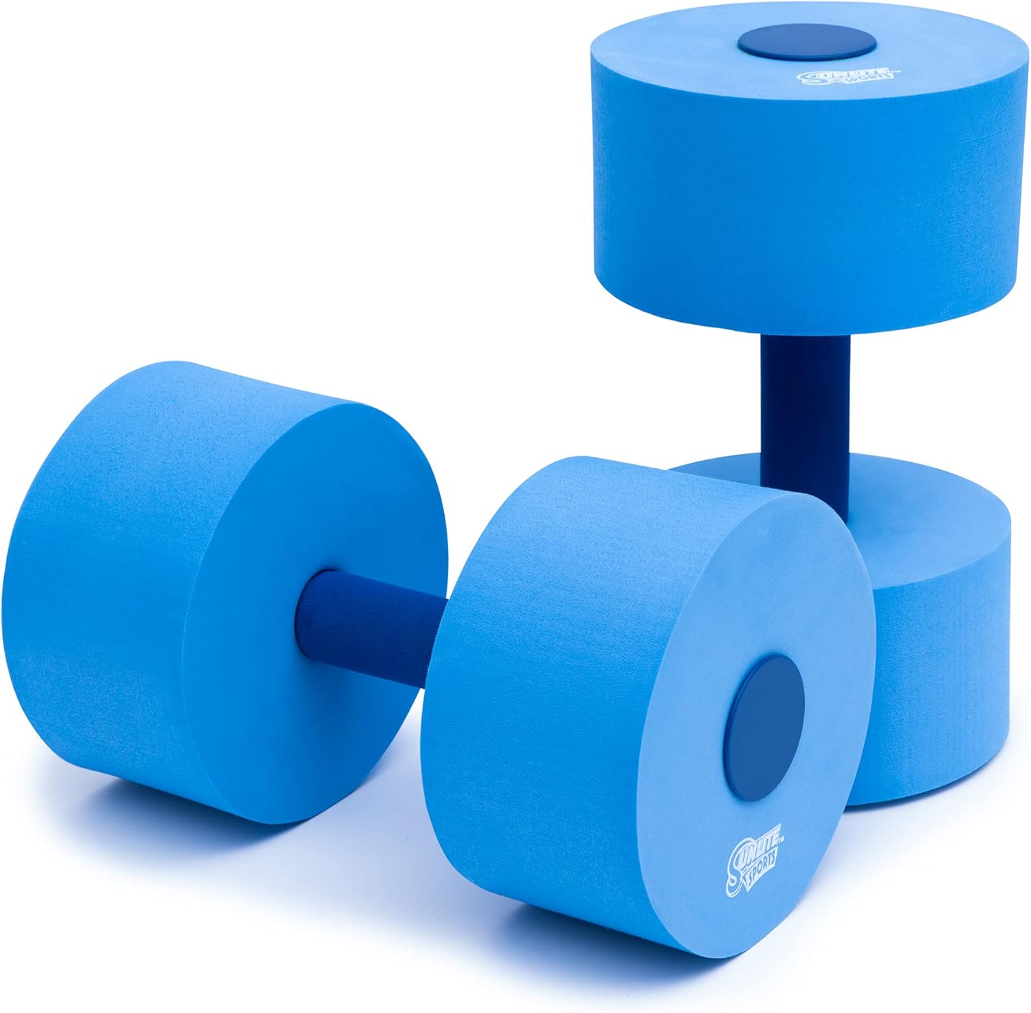 Sports High-Density EVA-Foam Dumbbell Set, Water Weight, Soft Padded, Blue