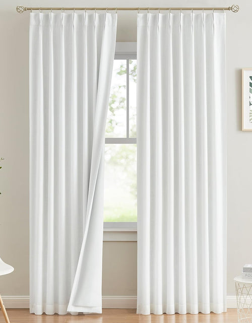 Load image into Gallery viewer, White Pinch Pleated Full Blackout Curtains Thermal Insulated Window Curtains, 2 Panel 40&quot; Wx108 L
