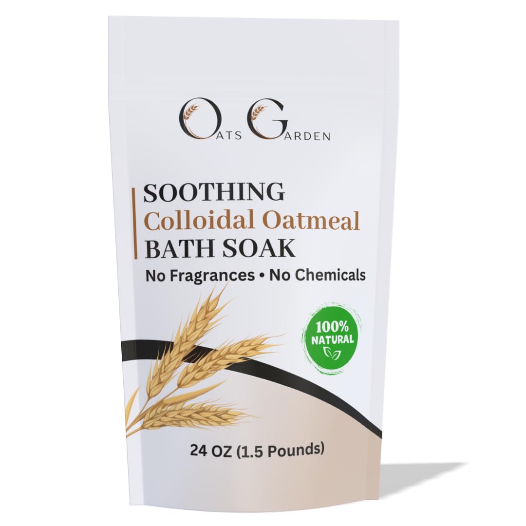 Soothing Oatmeal Bath Soak - Eczema, Psoriasis, Diaper Rash, Skin Irritations 24 oz - Oats Garden