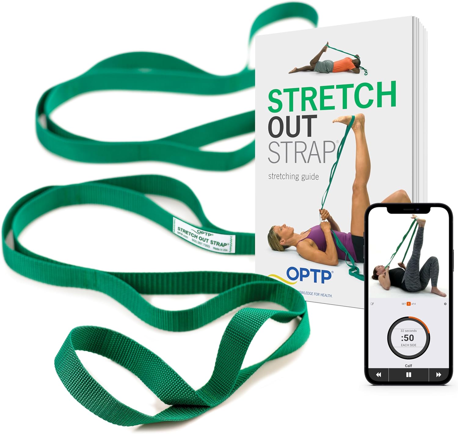 The Original Stretch Out Strap with Exercise Book, USA Made Top Choice Stretch Out Straps for Physical Therapy