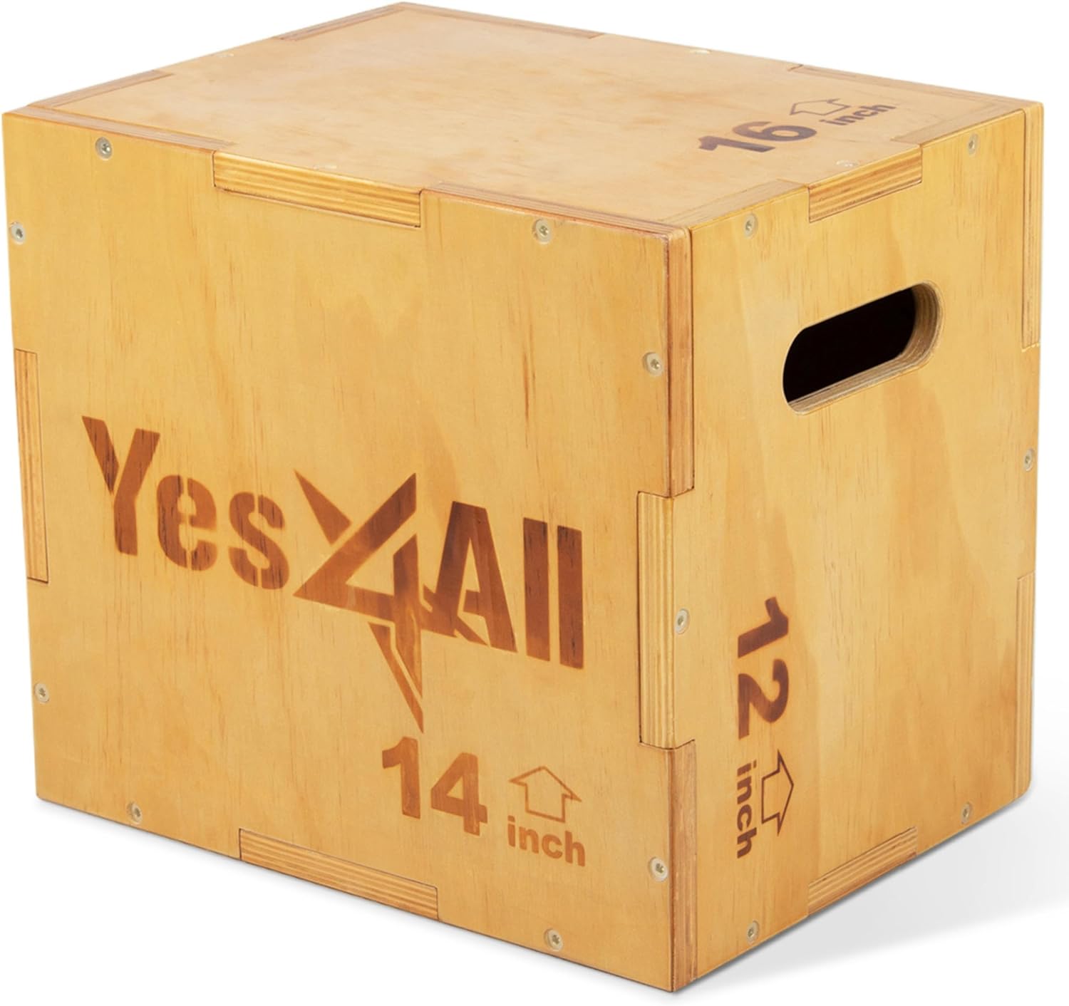 3 in 1 Wooden Plyo Box - Holds Up to 450lbs - Versatile Plyometric Jump Box, Wood Basic