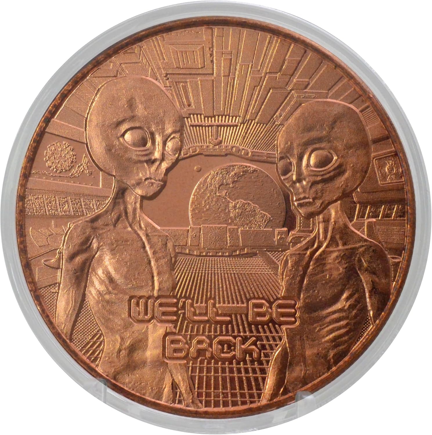 We'll Be Back Aliens 1 oz Pure .999 Copper Round Collectible 39mm Coin in Capsule