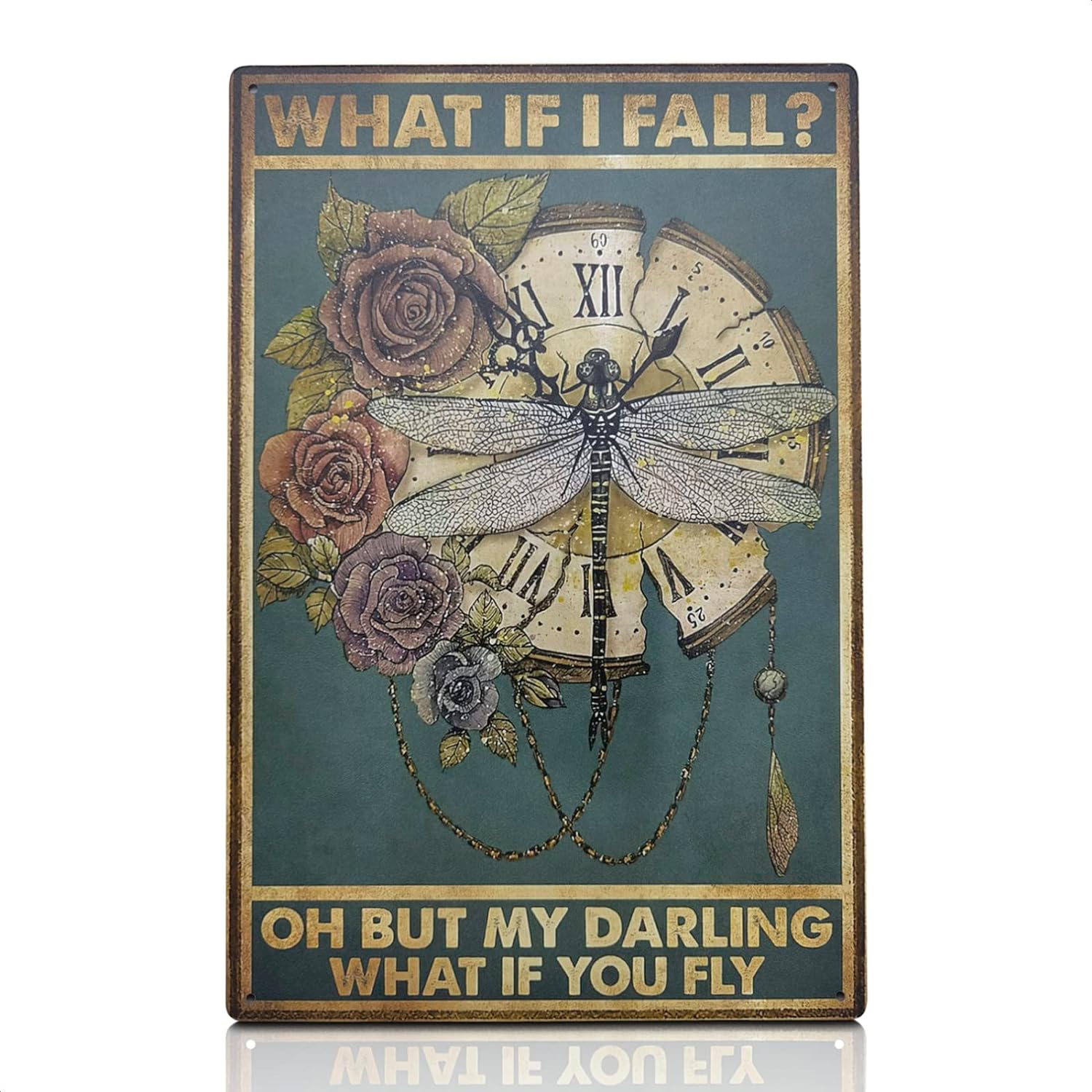 What If I Fall Metal Signs Vintage Wall Art Tin Sign