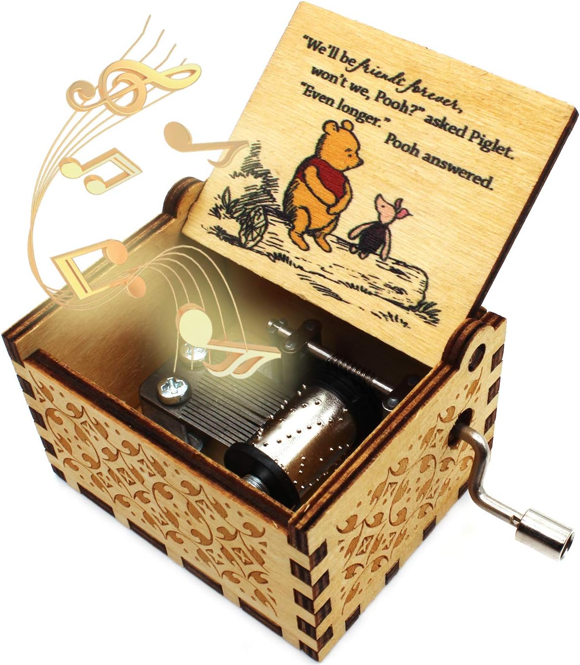 Wooden Music Box - The Pooh Saying Music Box - 1 Set