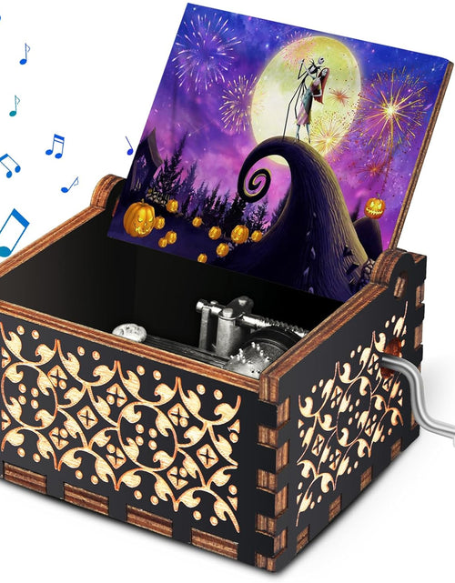 Load image into Gallery viewer, Wooden Music Box - The Nightmare Before Christmas Laser Engraved Hand Crank Musical Box
