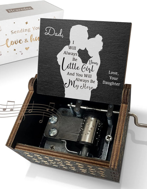 Load image into Gallery viewer, Wooden Music Box for Dad from Daughter, I Will Always be Your Lovely Girl Hand Crank Musical Boxes
