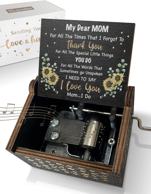 Load image into Gallery viewer, Sunflower Music Box Gifts for Dear Mom from Son Wooden Musical Boxes
