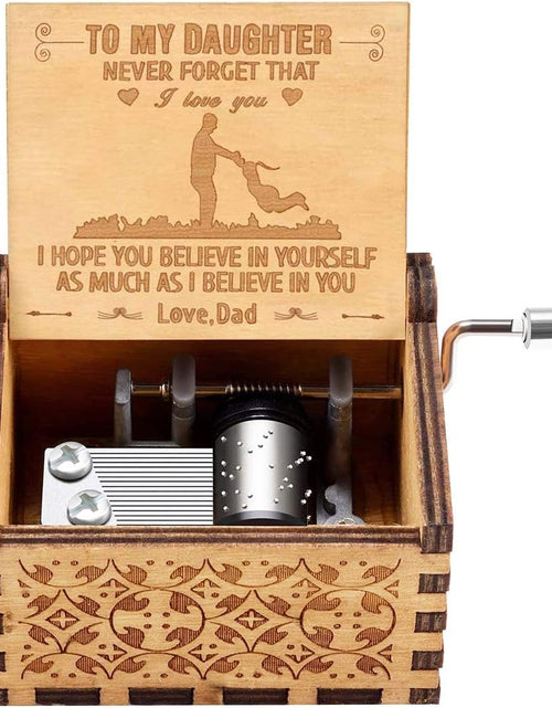 Load image into Gallery viewer, Music Box Gift for Daughter from Dad, Hand Crank Wooden Musical Box
