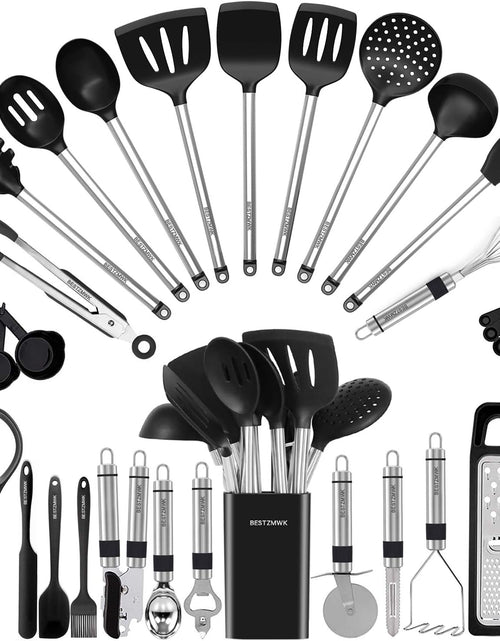 Load image into Gallery viewer, 33 Kitchen Gadgets &amp; Spoons for Nonstick Cookware-Silicone and Stainless Steel Spatula Set
