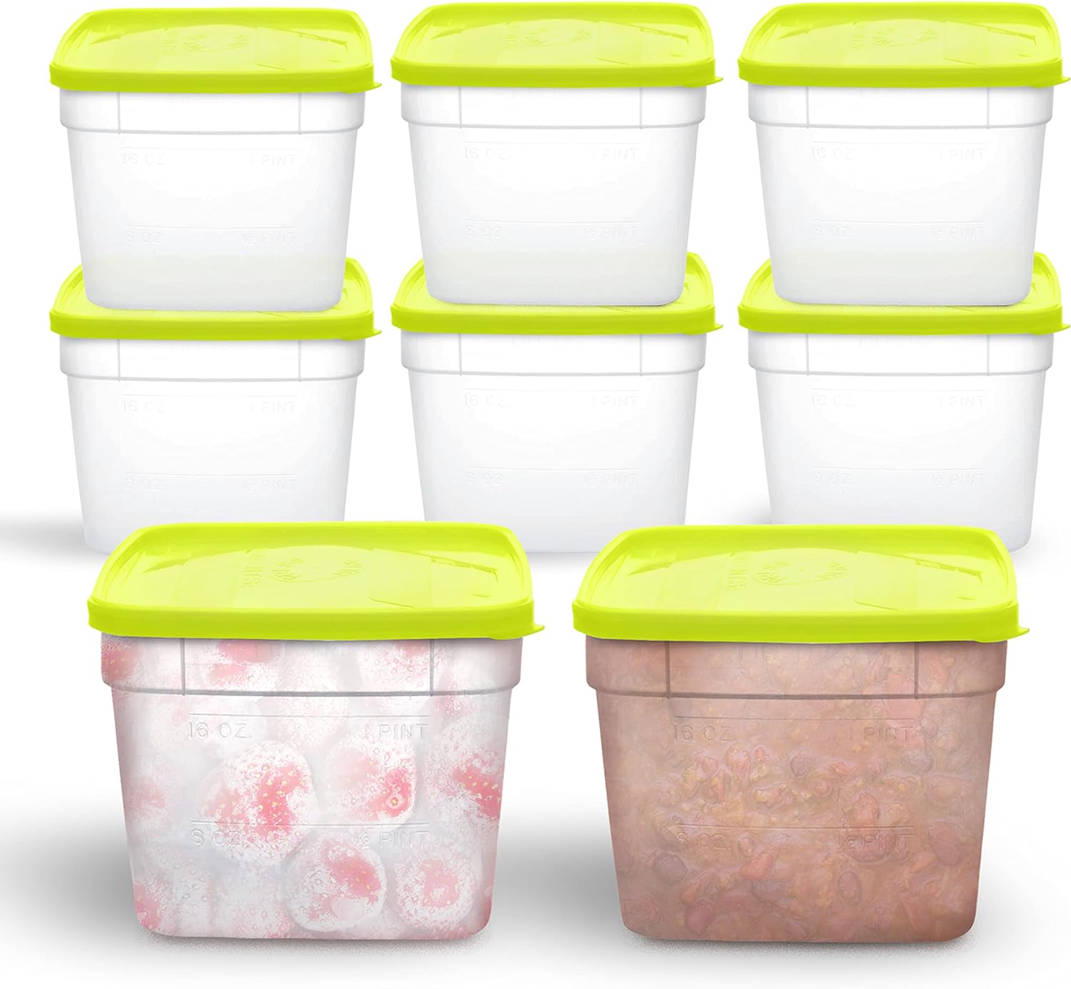 1.5 Pint Freezer Food Storage Containers with Lids for Food Storage, 3 Cups, 8 Pack