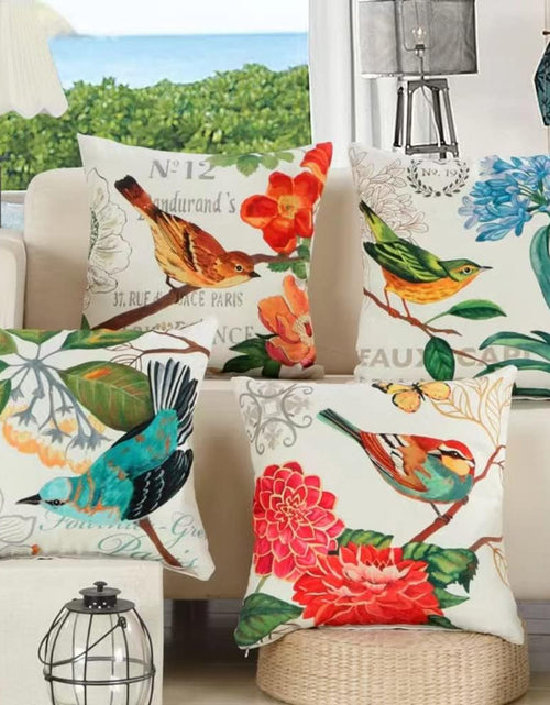 Load image into Gallery viewer, 4 Pack Summer Outdoor Birds Cushion Covers Decorative Birds Flower Pillowcovers
