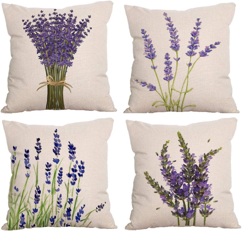 4 Packs Outdoor Decorative Throw Pillow Cover 18x18 Inch