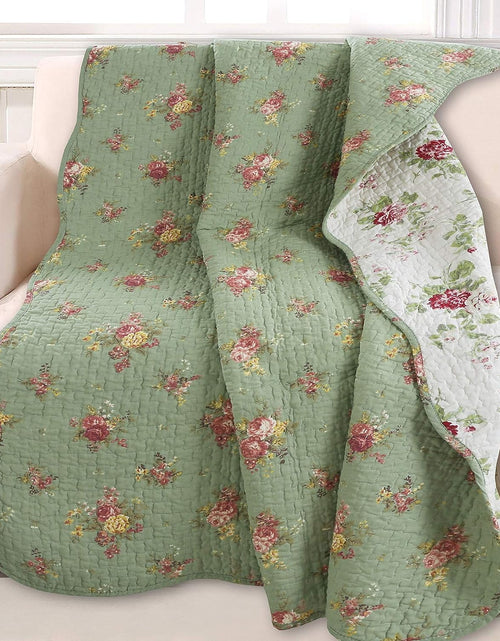 Load image into Gallery viewer, Vintage Floral Quilted Throw 100% Cotton Reversible All Season Throw (Blossom)
