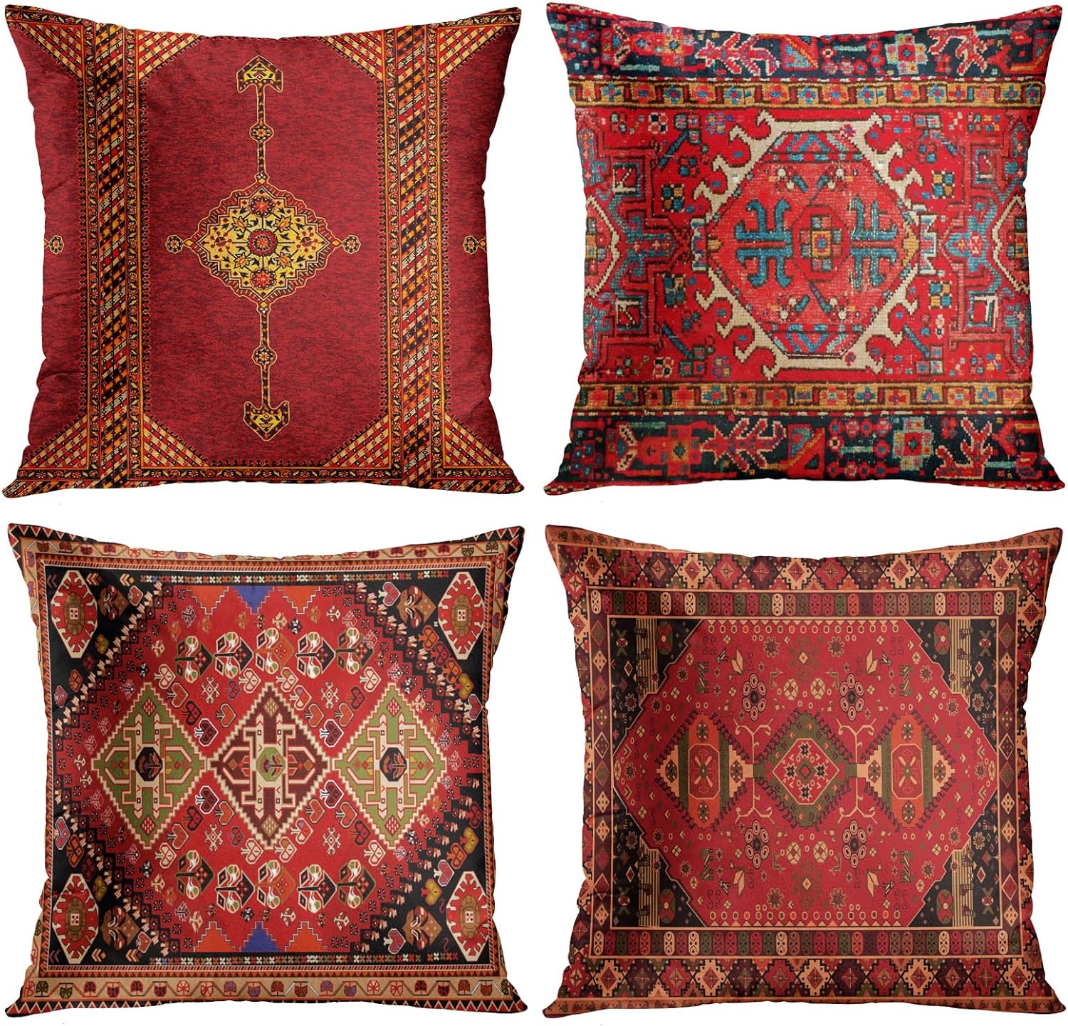 Turkish Boho Pillow Covers | Moroccan | Set of 4 | 20x20 NEW