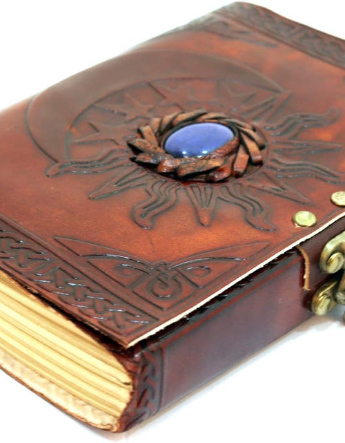 Load image into Gallery viewer, Sun &amp; Moon Leather Bound Writing Journal | 5&quot;x7&quot; inches
