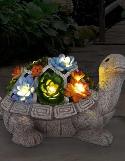 Load image into Gallery viewer, Solar Garden Statue Turtle Figurine 7 LED Lights (Turtle)
