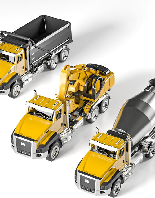 Load image into Gallery viewer, 3 Pack Construction Vehicles Dump Truck Digger Mixer Truck
