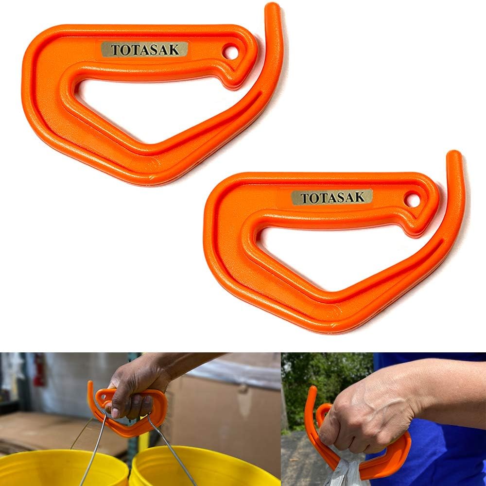 Grocery Bag Carrier (2-Pack Orange) - Multiple Shopping Bag Holder Handle