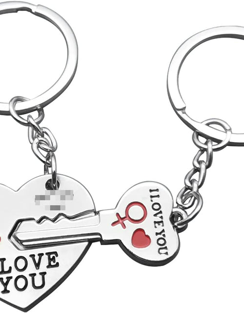 Load image into Gallery viewer, 2pcs Couple Key Chain Ring Set-I LOVE YOU with Red Heart Keychains Set for Boyfriend Girlfriend and Best Friends
