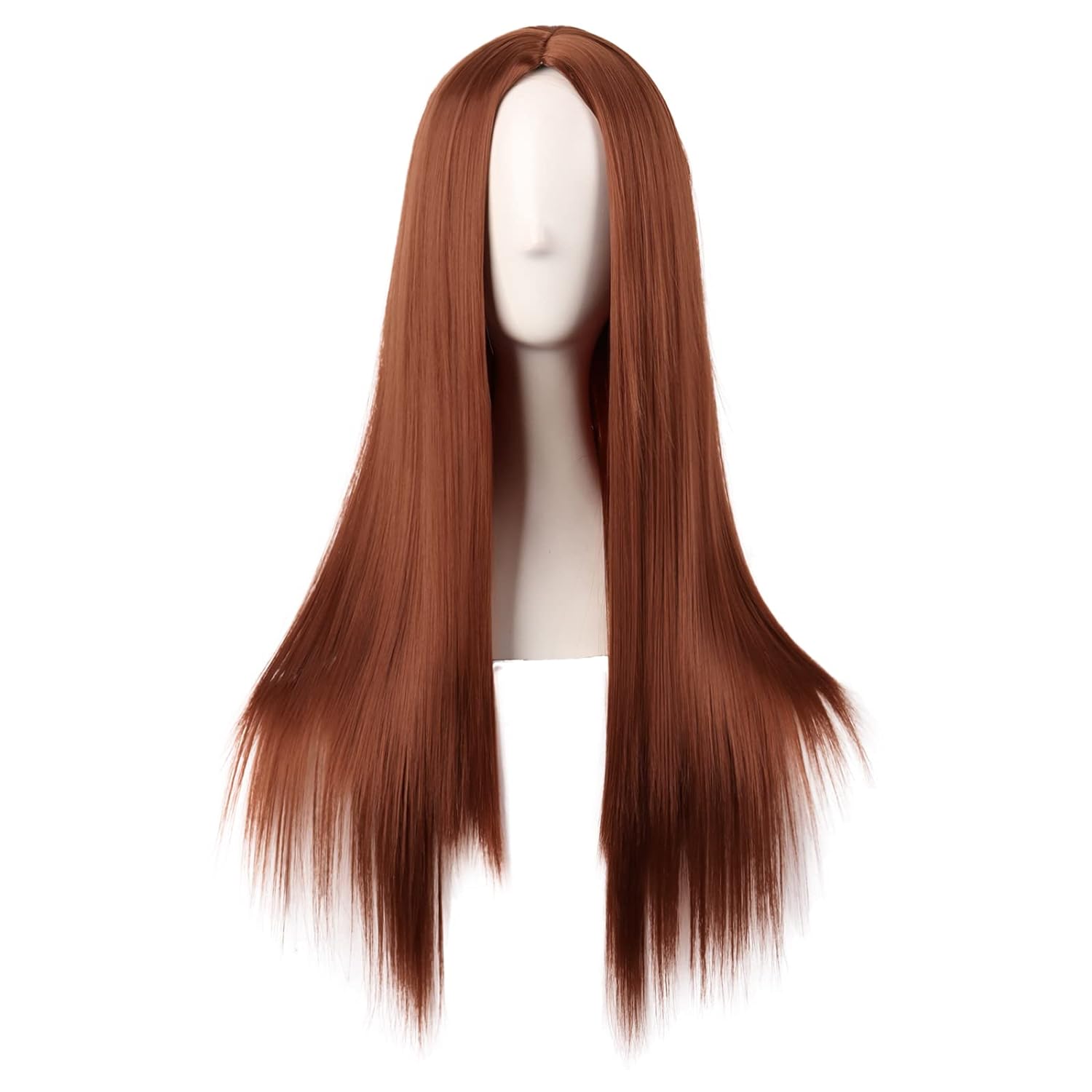 28 Inch/70 cm Women Special Long Straight Part Bangs Synthetic Wig (Ginger Orange)