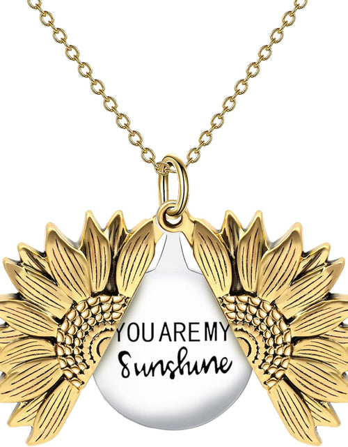 Load image into Gallery viewer, You Are My Sunshine Locket Necklace - Flower, Floral, Spring, Summer Necklace - Great Gift for Mom, Sister, Girlfriend, Wife
