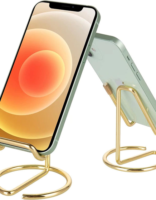 Load image into Gallery viewer, Cell Phone Stand for Desk, Cute Metal Gold Cell Phone Stand Holder Desk Accessories, Gold
