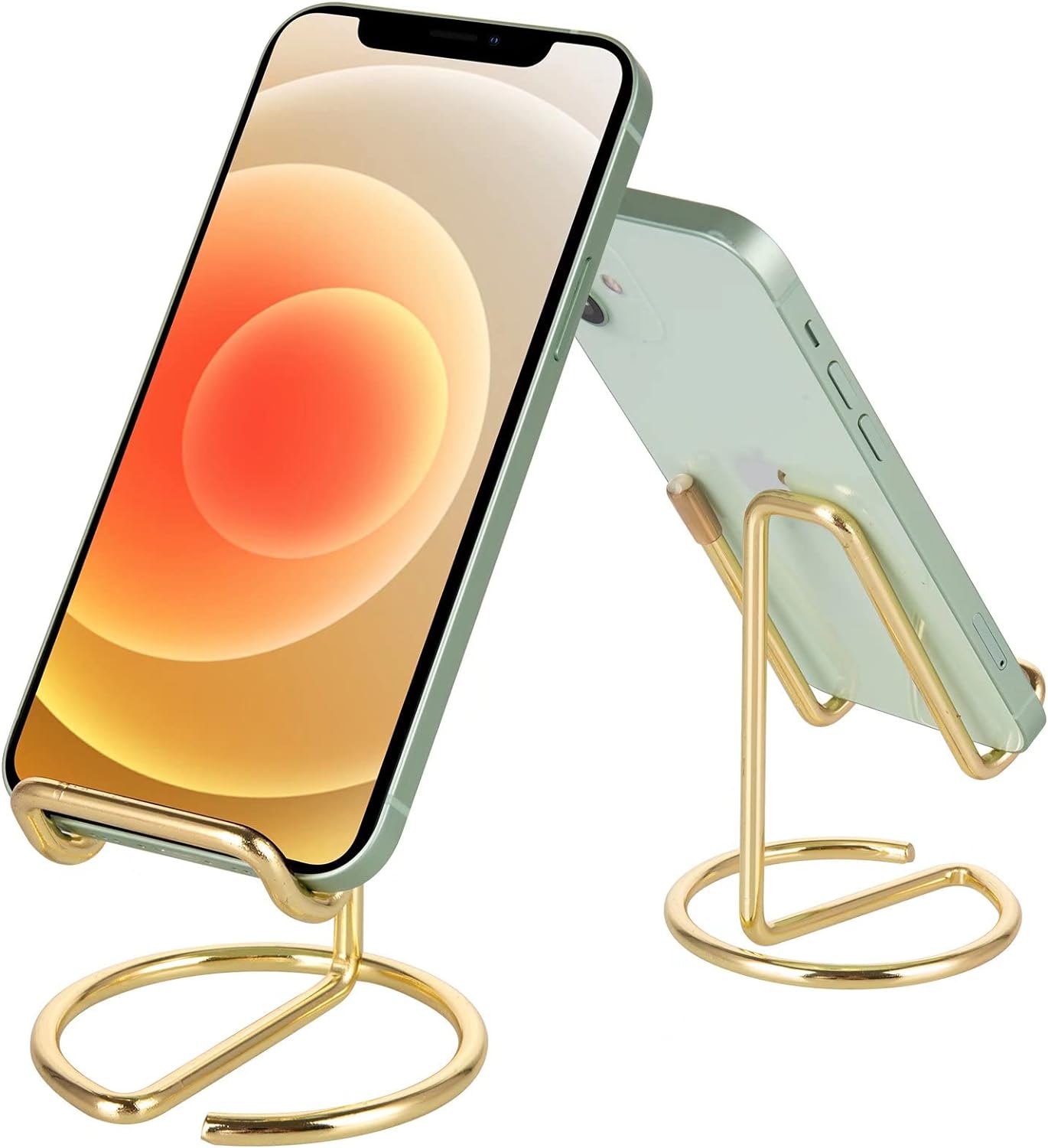 Cell Phone Stand for Desk, Cute Metal Gold Cell Phone Stand Holder Desk Accessories, Gold