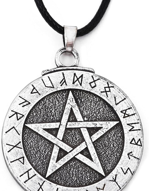 Load image into Gallery viewer, Viking Norse Symbol Rune Circle Charm Amulet Pendant, Viking Jewelry Gift for Men and Women
