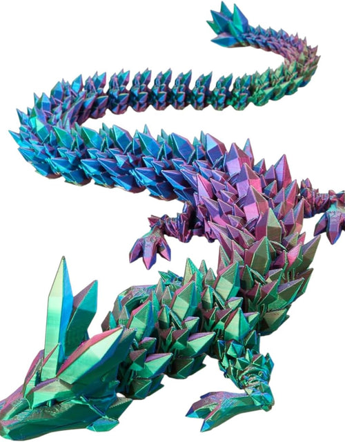 Load image into Gallery viewer, 3D Printed Dragon Fidget Toy, Full Articulated Dragon Crystal Dragon, Home Office Decor Executive Desk Toys
