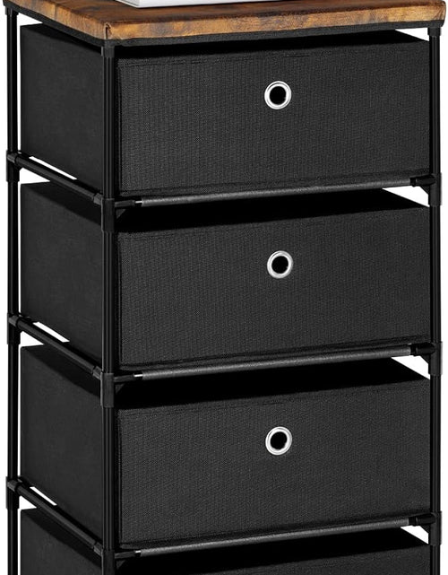 Load image into Gallery viewer, 4 Drawers Storage Organizer Unit for Closet, Easy Assembly Closet Dresser for Dorm, Bedroom, Hallway, Storage Bins (Black)
