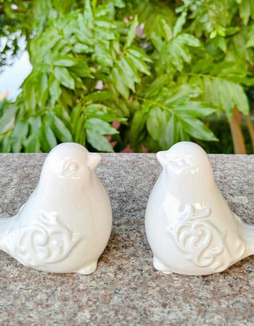 Load image into Gallery viewer, 2PCS Ceramic Bird Figurines Decorative Bird Ornaments Statue for Home Garden Decor (White)
