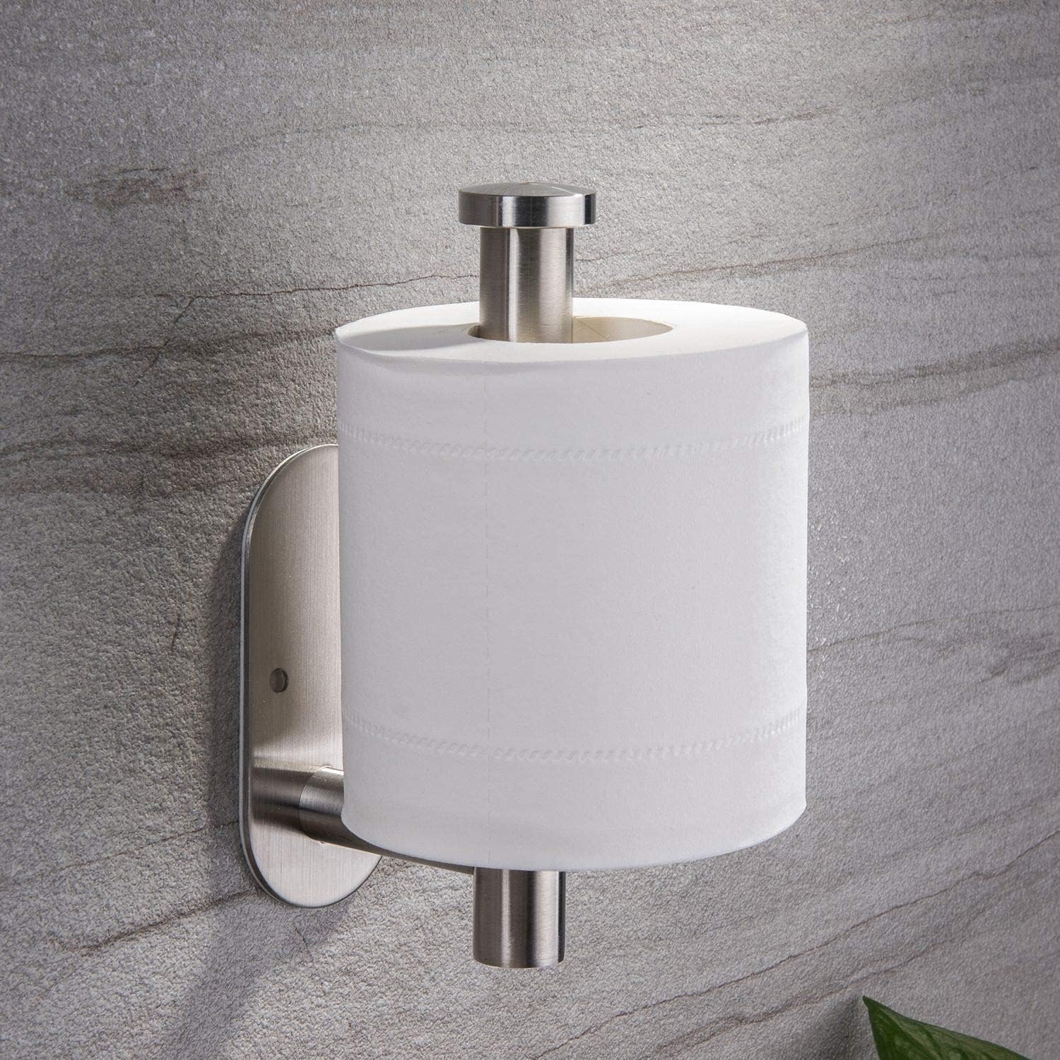 Toilet Paper Holder Self Adhesive - Adhesive Toilet Roll Holder no Drilling for Bathroom Stainless Steel Brushed