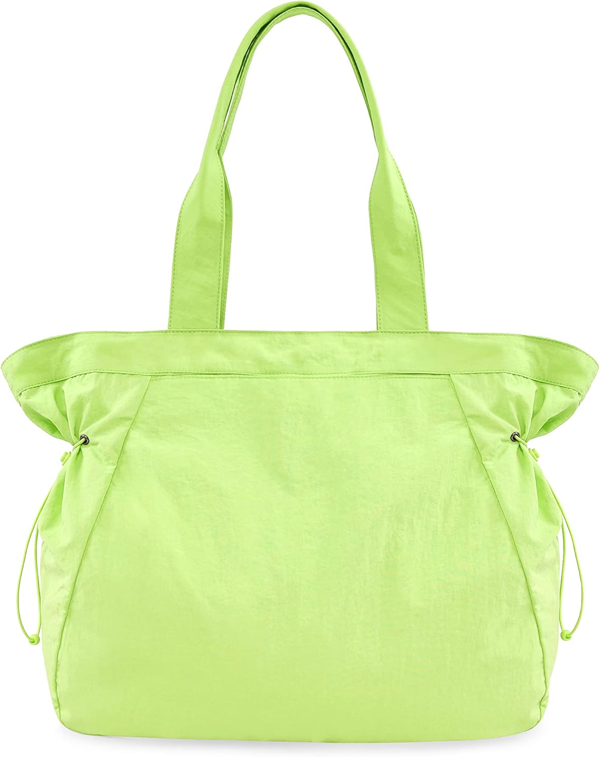 18L Side-Cinch Shopper Bags Lightweight Shoulder Bag Tote Handbag for Shopping Workout Beach Travel, Lime