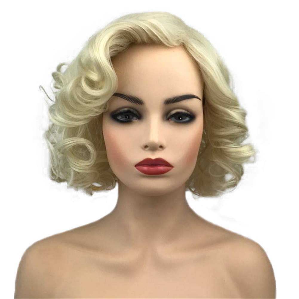 Women Short Curly Wig Synthetic Hair Cosplay Costume