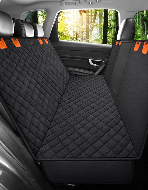 Load image into Gallery viewer, Dog Back Seat Cover Protector for Cars SUV and Trucks with Mesh Window, Scratchproof Nonslip and Waterproof Material(Black Orange)
