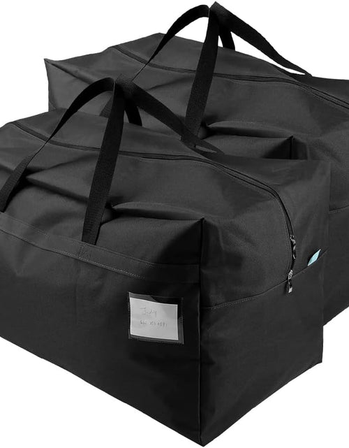 Load image into Gallery viewer, 2 Pack Extra Large Moving Bags with Zippers &amp; Carrying Handles, Heavy-Duty Storage Tote for Space Saving Moving Storage, Black
