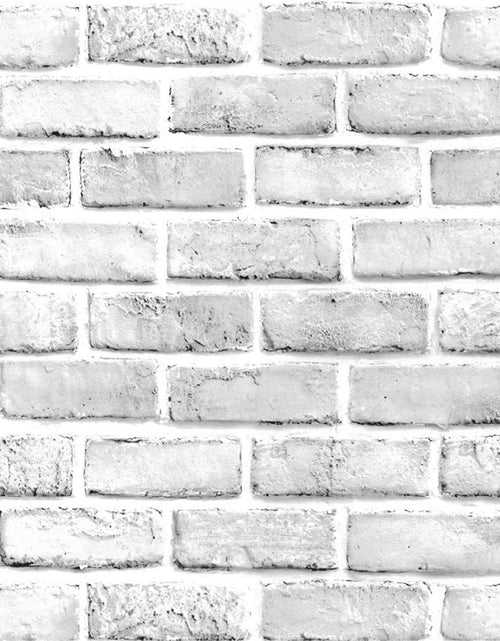 Load image into Gallery viewer, 10ft White Gray Brick Peel and Stick Wallpaper Brick Vinyl Wrap Self -Adhesive Room Decor, 18 x 120 inches
