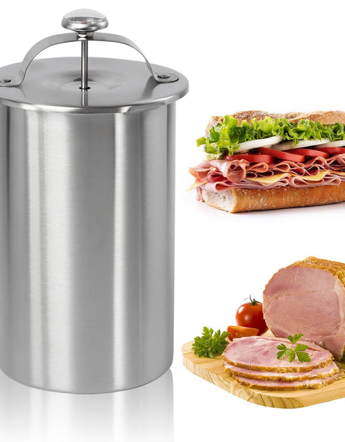 Load image into Gallery viewer, Stainless Steel Ham Maker Meat Press Cooker for Making Healthy Homemade Deli Meat with Thermometer
