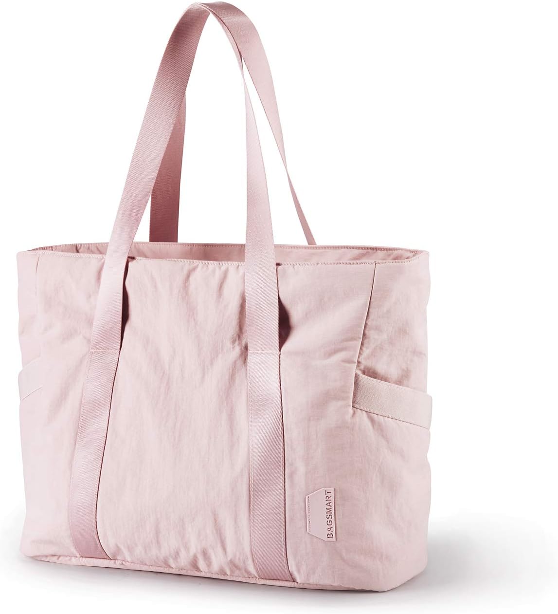 Tote Bag for Women with Zipper, Gym Tote with Compartments, Large Pink