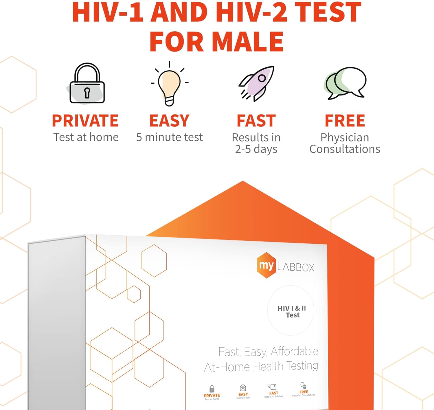 STD at Home Test for Men HIV-1 and HIV-2