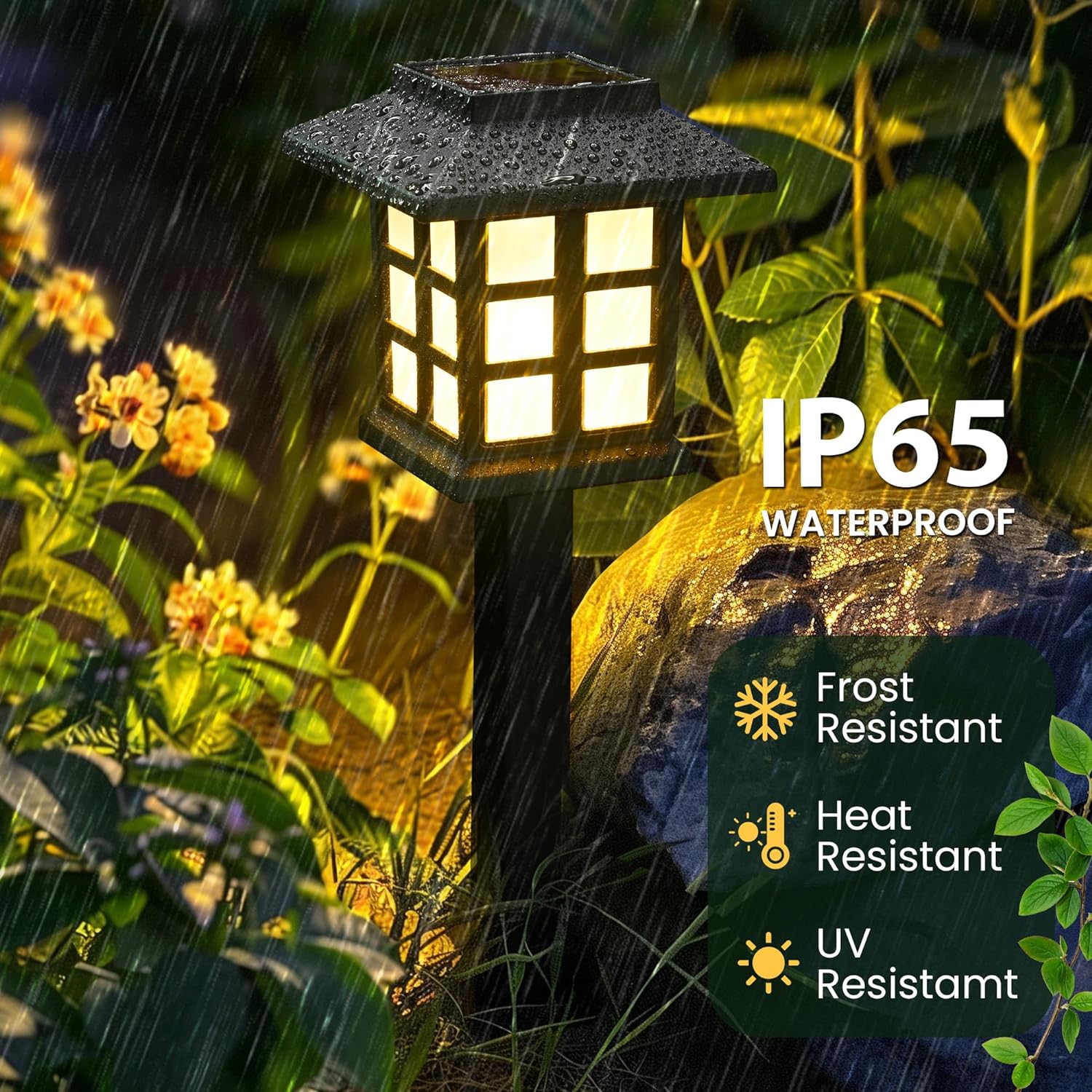 12 Pack LED Solar Lights Outdoor Waterproof, Solar Walkway Lights