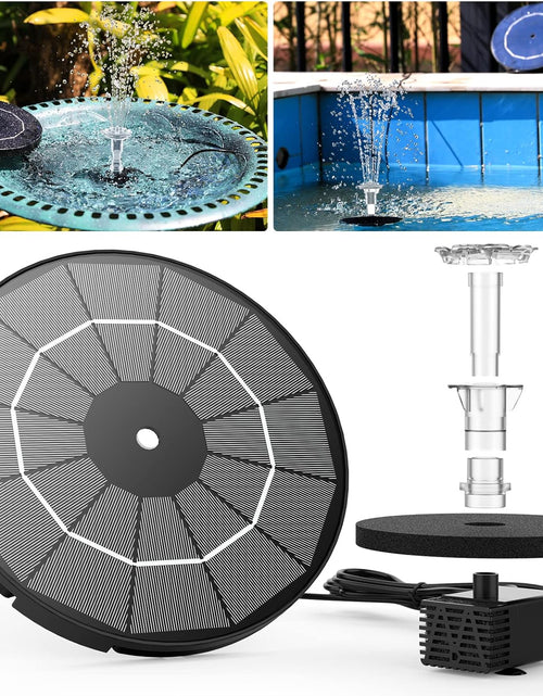 Load image into Gallery viewer, 3.5W Solar Fountain Pump for Water Feature Outdoor DIY Solar Bird Bath Fountain with Multiple Nozzles
