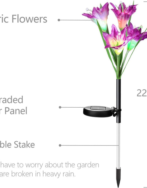 Load image into Gallery viewer, Solar Lights Outdoor Garden Decorative Flowers 6 Pack, Waterproof Solar Garden Lights with 24 Lily Flowers
