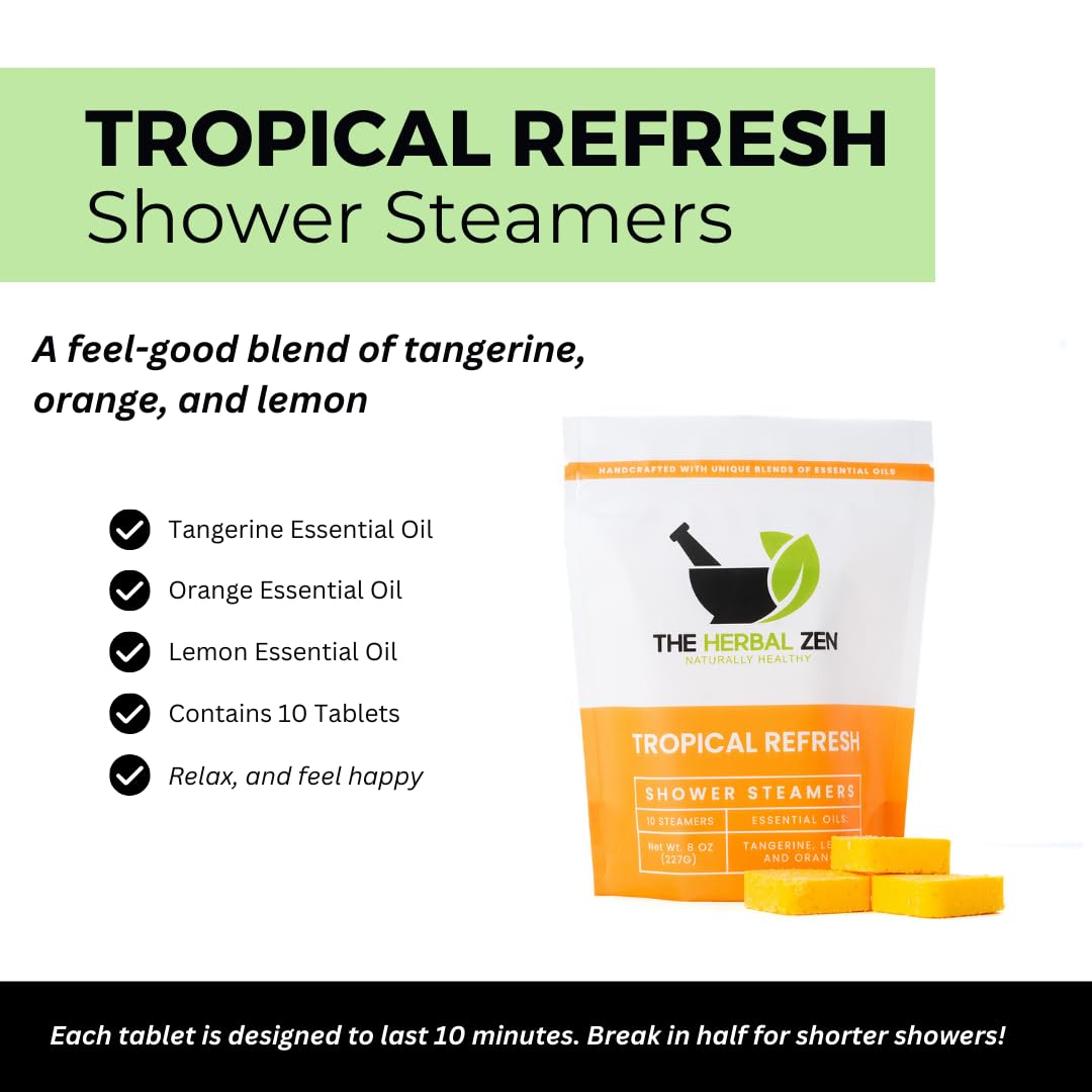 Tropical Refresh Shower Steamers Aromatherapy with Citrus Essential Oils, Shower Tablet