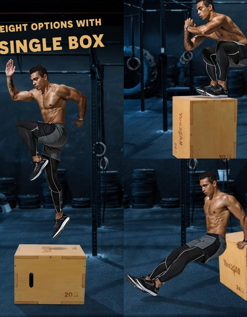 Load image into Gallery viewer, 3 in 1 Wooden Plyo Box - Holds Up to 450lbs - Versatile Plyometric Jump Box, Wood Basic
